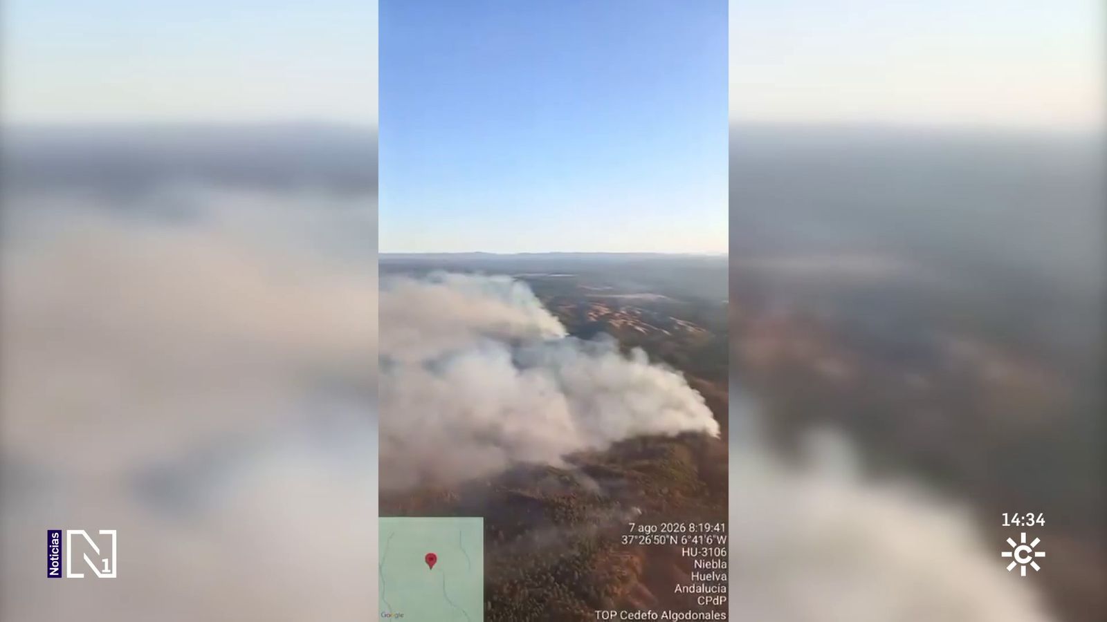 Una colilla, posible origen del incendio de Niebla