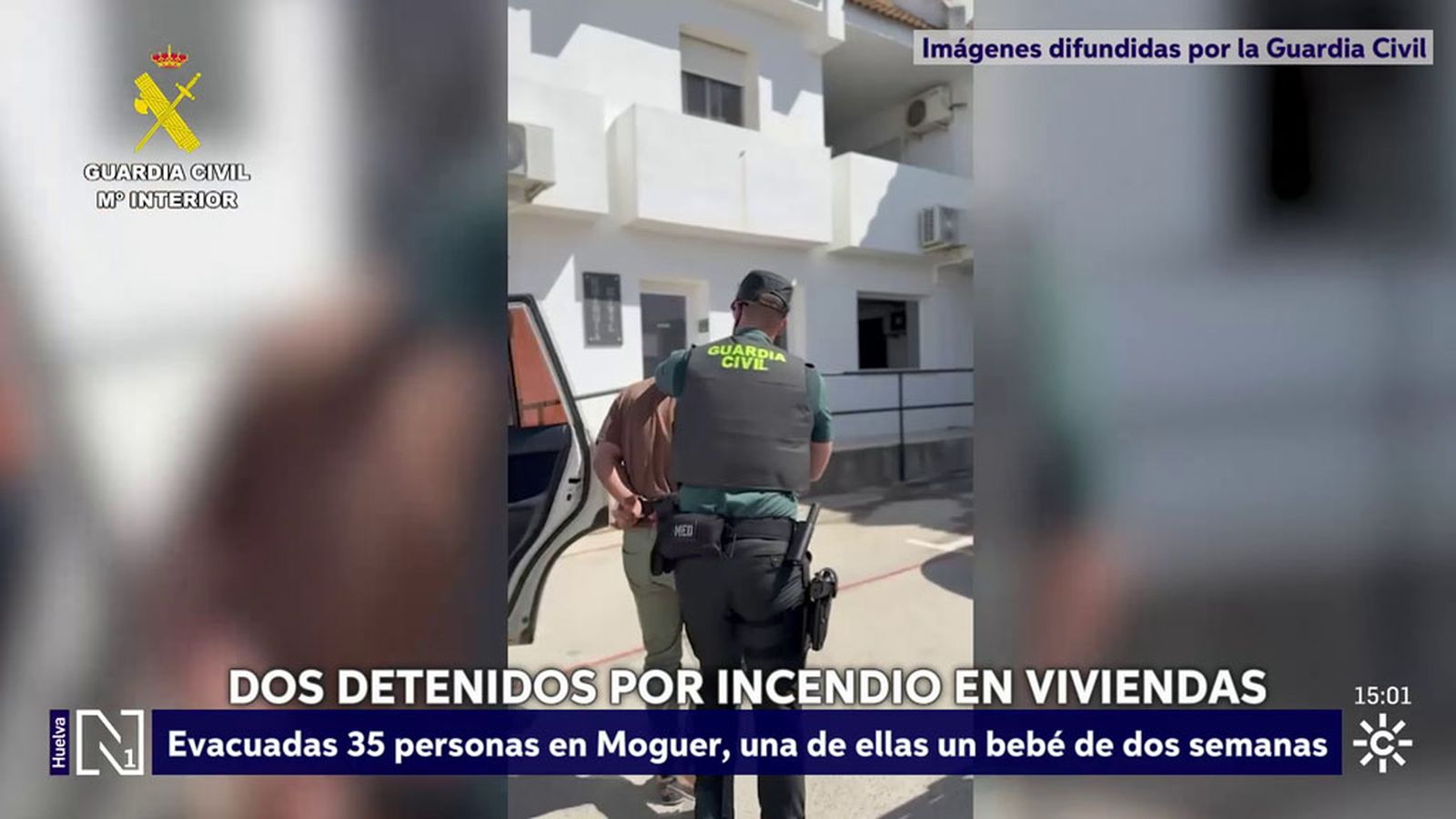 Detenidos en Moguer por causar un incendio en una vivienda habitada tras un altercado entre vecinos