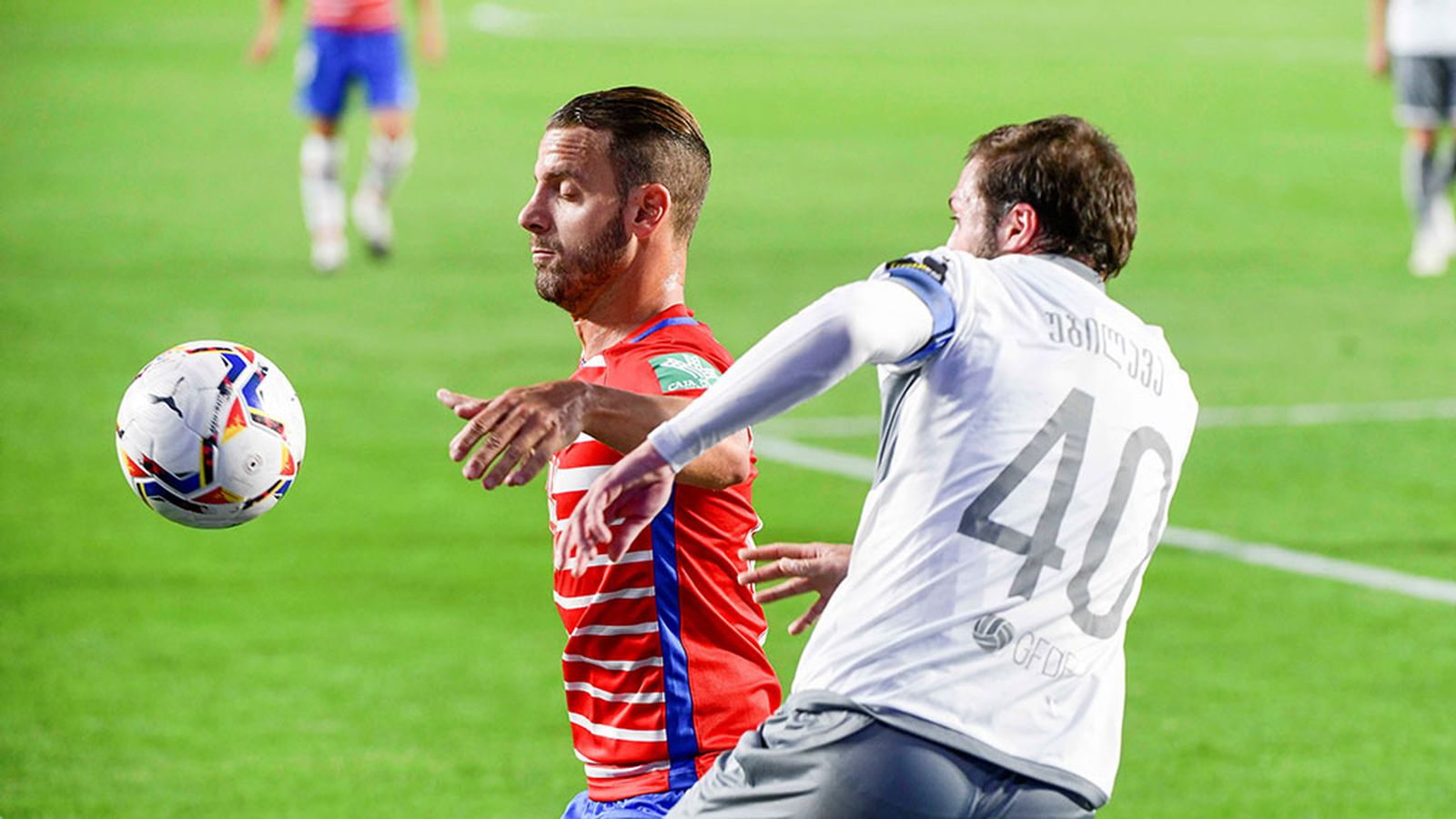 Soldado, durante el partido con el Lokomotiv