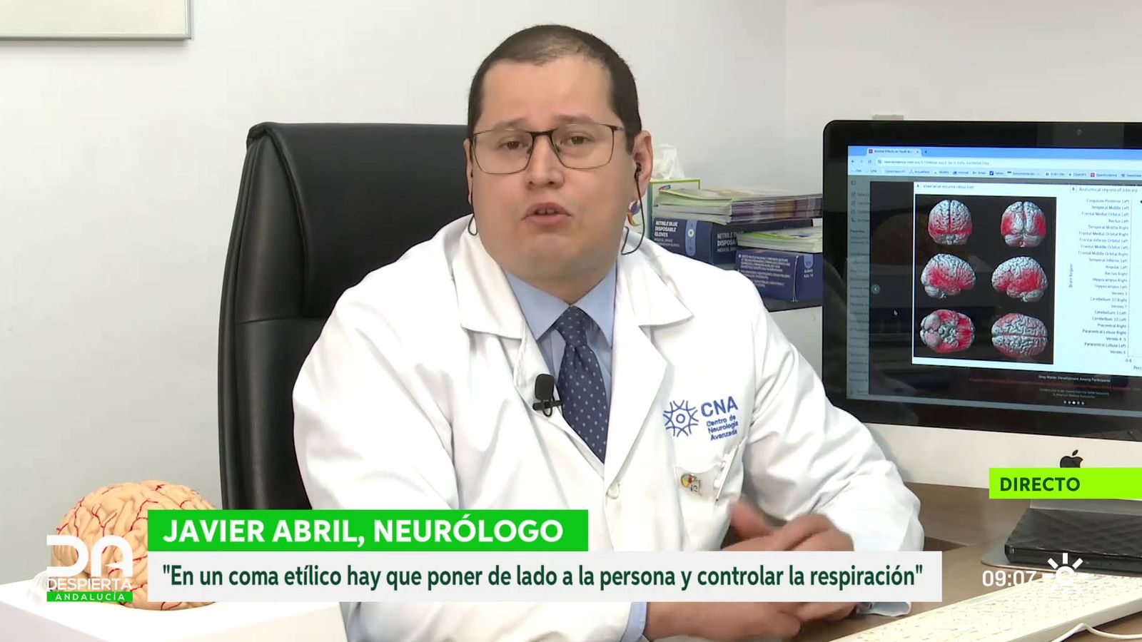 Javier Abril, neurólogo, sobre el coma etílico