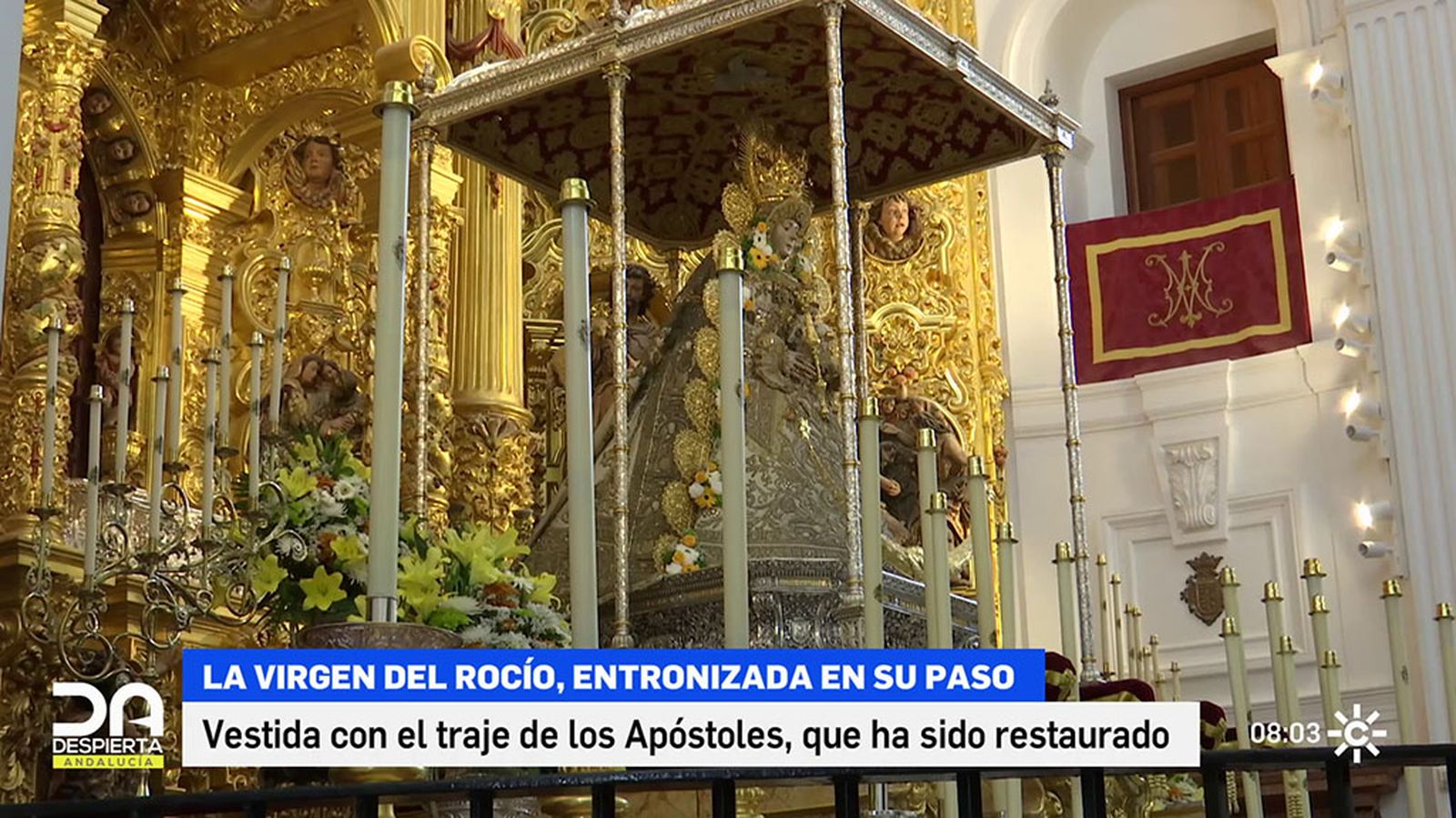 La Virgen del Rocío en sus nuevas andas