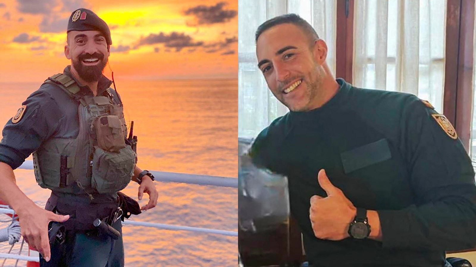 Montaje Eneko Lira y Juan Jesús López guardias civiles muertos en el accidente de Los Palacios en