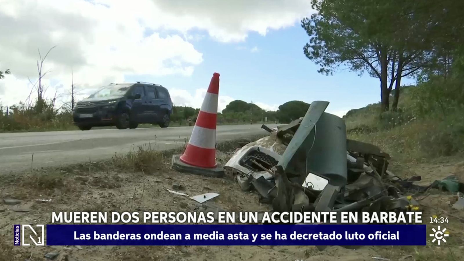 Dos muertos en una colisión frontal entre dos vehículos en Barbate