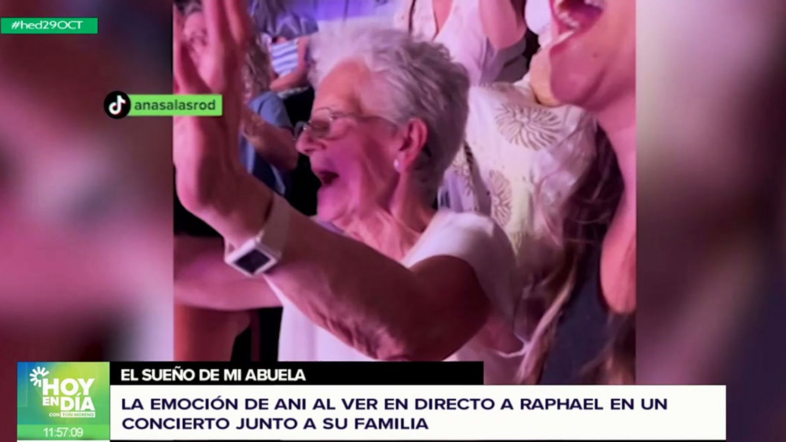 Raphael en concierto consigue que una abuela con Alzheimer recupere la memoria de sus letras