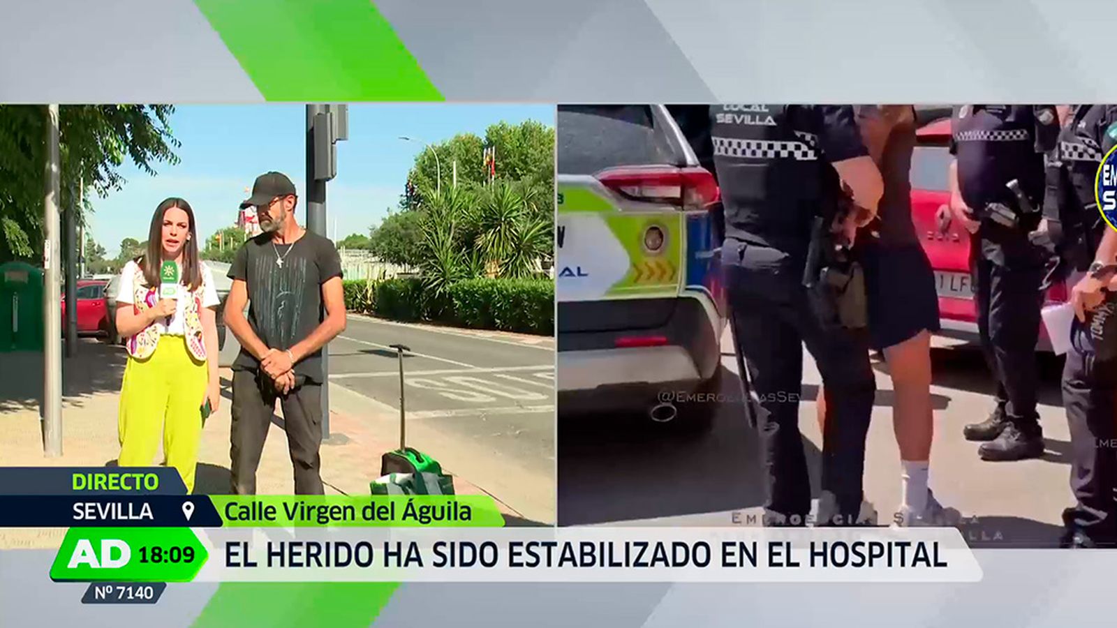Un hombre en estado crítico tras ser agredido en una discusion de tráfico en Sevilla